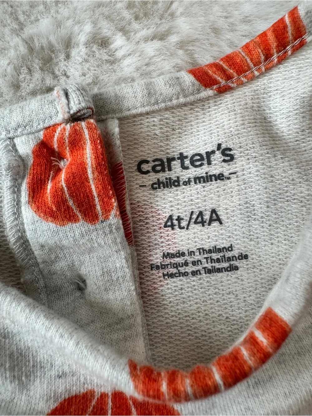 Carters Pumpkin Print Long Sleeve Dress, 4T